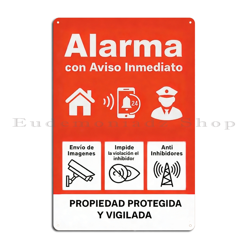 Home Improvement Hardware - Винтажная металлическая табличка-постер «Ретро система сигнализации