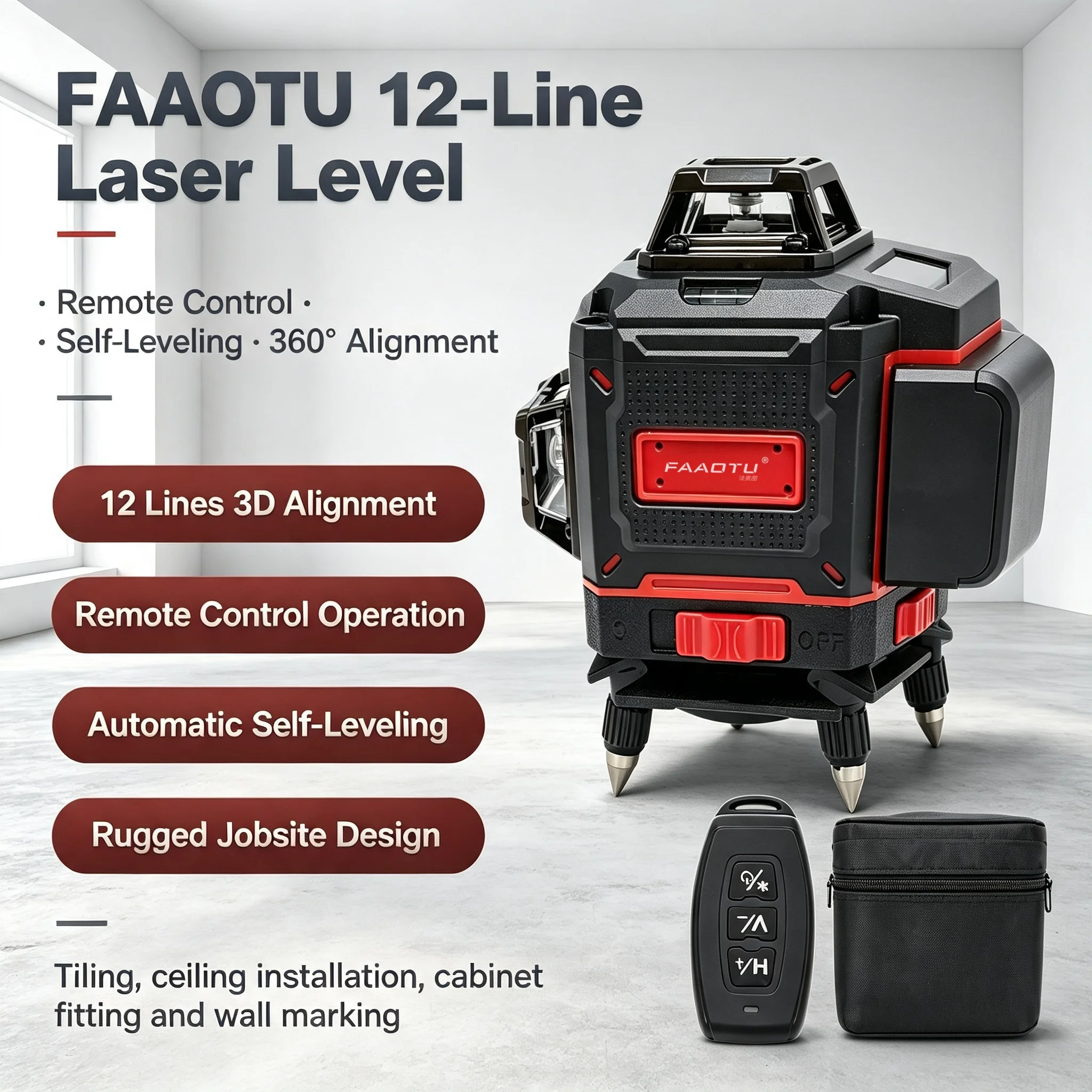 Level Laser Line - Цифровой лазерный нивелир FAAOTU 360° с